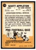 1967 Topps Football Scott Appleton #118 Low Grade back of card