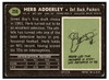 1969 Topps Football Herb Adderley #255 VG back of card