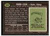 1969 Topps Football Fred Cox #217 Low Grade back of card