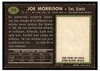 1969 Topps Football Joe Morrison #175 Low Grade back of card