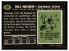1969 Topps Football Bill Nelsen #52 Good back of card