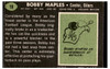 1969 Topps Football Bobby Maples #19 Low Grade back of card