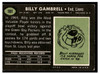 1969 Topps Football Billy Gambrell #101 Low Grade back of card