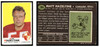 1969 Topps Football Matt Hazeltine #204 Low Grade front and back of card