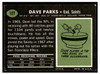 1969 Topps Football Dave Parks #127 Low Grade - Creases back of card
