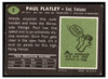 1969 Topps Football Paul Flatley #2 Low Grade back of card