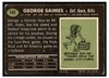 1969 Topps Football George Saimes #142 Low Grade back of card