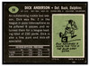 1969 Topps Football Dick Anderson #59 VG back of card