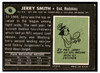 1969 Topps Football Jerry Smith #45 Low Grade — Example B back of card