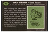 1969 Topps Football Dan Grimm #46 Low Grade back of card