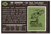 1969 Topps Football Jimmy Johnson #113 Low Grade back of card