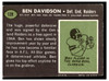 1969 Topps Football Ben Davidson #128 Low Grade back of card