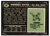 1969 Topps Football Wendell Hayes #58 Low Grade back of card