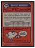 1973 Topps Football Dave Elmendorf #365 Low Grade — Example A back of card