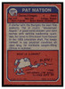 1973 Topps Football Pat Matson #227 Low Grade back of card