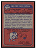 1973 Topps Football Wayne Mulligan #401 Low Grade back of card