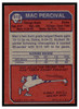 1973 Topps Football Mac Percival #512 Low Grade back of card