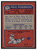1973 Topps Football Paul Robinson #73 Low Grade back of card