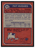 1973 Topps Football Pat Hughes #201 Low Grade back of card