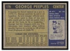 1971 Topps Basketball George Peeples #179 Low Grade — Example B back of card