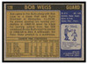 1971 Topps Basketball Bob Weiss #128 Low Grade back of card