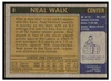 1971 Topps Basketball Neal Walk #9 Low Grade back of card