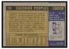 1971 Topps Basketball George Peeples #179 Low Grade — Example C back of card