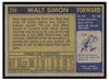 1971 Topps Basketball Walt Simon #214 Low Grade — Example C back of card