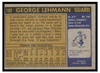 1971 Topps Basketball George Lehmann #192 Low Grade — Example B back of card