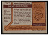 1973 1973-74 Topps Hockey Dave Burrows #27 Low Grade back of card