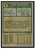 1971 Topps Hockey Ted Harris #32 Low Grade back of card