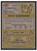 1974 Topps Football Dave Elmendorf #370 Low Grade — Example B back of card