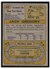 1974 Topps Football Jack Gregory #439 Low Grade back of card