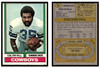 1974 Topps Football Calvin Hill #95 Low Grade front and back of card