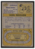 1974 Topps Football Ken Reaves #317 Low Grade back of card
