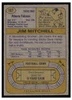 1974 Topps Football Jim Mitchell #107 Low Grade back of card