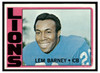 1972 Topps Football Lem Barney #42 Low Grade — Example B front of card