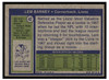 1972 Topps Football Lem Barney #42 Low Grade — Example B back of card