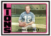 1972 Topps Football Errol Mann #222 Low Grade front of card