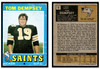 1971 Topps Tom Dempsey #5 Low Grade front and back of card