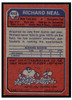 1973 Topps Richard Neal #443 Low Grade back of card