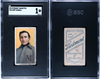 1910 T206 Newt Randall Portrait Piedmont 350 SGC 1 front and back of card