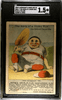 1880s H804-7 Merchant's Gargling Oil The Hero of a Home Run Blue & Yellow Albert N. Rose SGC 1.5 front of card