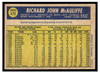 1970 O-Pee-Chee Dick McAuliffe #475 Low Grade back of card
