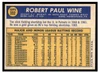1970 Topps Bobby Wine #332 2019 Heritage 50th Anniversary Buyback Low Grade back of card