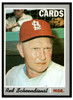1970 Topps Red Schoendienst #346 HOF Low Grade - Creases front of card