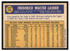 1970 Topps Fred Lasher #356 Low Grade back of card