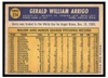 1970 Topps Gerry Arrigo #274 2019 Heritage 50th Anniversary Buyback Low Grade — Example B back of card