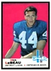 1969 Topps Dick LeBeau #76 HOF Low Grade front of card