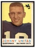 1959 Topps Johnny Unitas #1 HOF Low Grade - Creases front of card